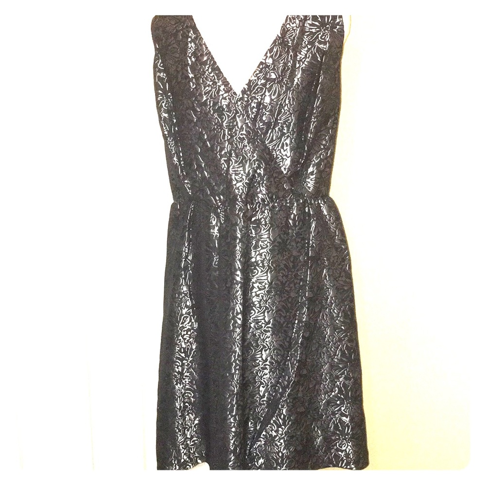 Silver and dark blue dress